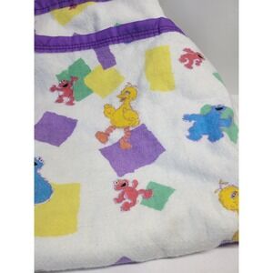 Vintage Sesame Street Fleece Baby Blanket Big Bird Elmo Cookie Monster 86x6